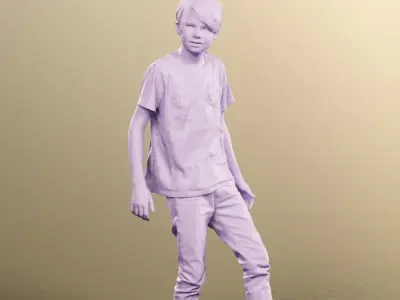 Markus 12495 - Standing Boy With Ball Low-poly 3D model