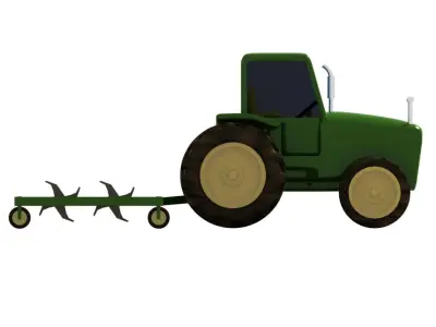 Cartoon Farm Tractor 3D model 3D model