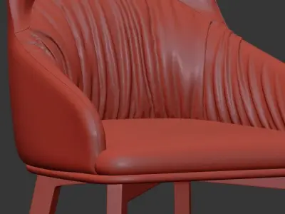 Modern Upholstered Dark Gray Chair 3D model