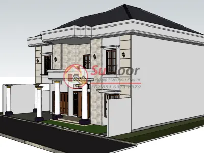 House 9x15m code 443- Sketchup 3D model 3D model 3D model