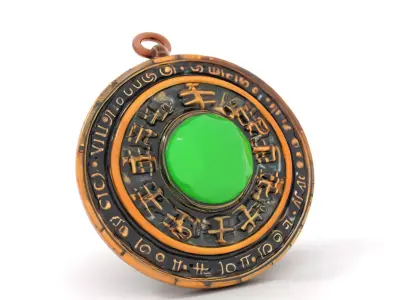 Ancient Bronze Amulet model pack Low-poly 3D model