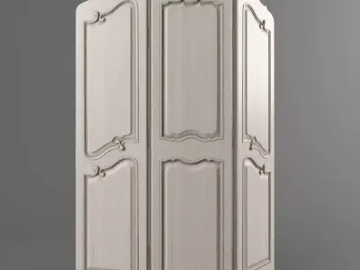 Wooden folding screen 3D model