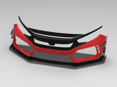 CIVIC TYPE R FK8 Front Bumper Exterior Model - 3D Laser-Scanned 3D model