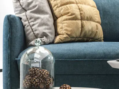 Chic sofa and armchair 3D model