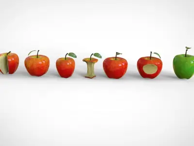 Apples collection 7 type Apples 3D model