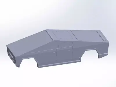 Cybertruck Aerodynamics Printable And Shell Models 3D print model