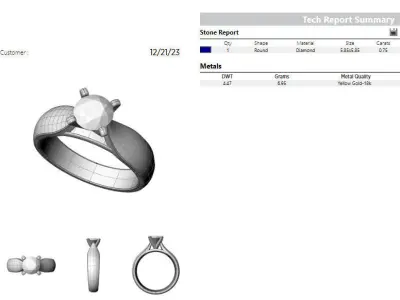 Round 0-75-CT Quarter Round Profile Shank Width 4mm 3D print model
