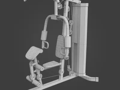 Multi-functional home gym station-Exercise Equipment-07 Low-poly 3D model
