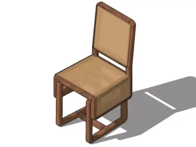 Rattan Wicker Chair 1 3D model
