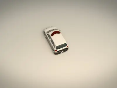 Low Poly Police Van 05 Low-poly 3D model