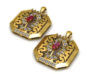 GOLDEN CHAIN LOCKET PENDANT 3D PRINTABLE MODEL  3D print model