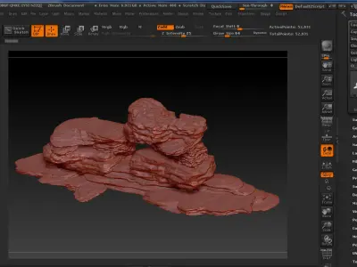 BoulderStone rock formation Free low-poly 3D model