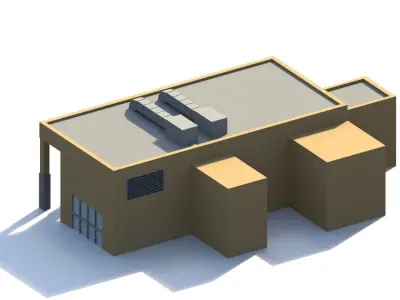 Low Poly Holiday Restaurant Low-poly 3D model