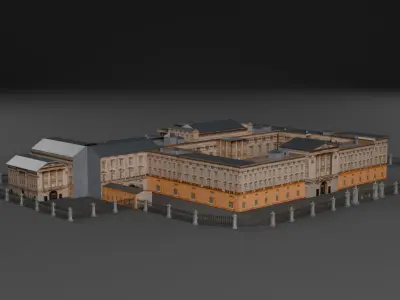 Low Poly Buckingham Palace 3D Model 3D model