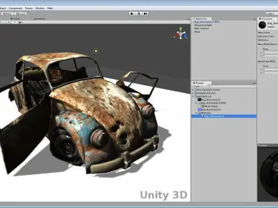 Vehicle Junkyard Low-poly 3D model