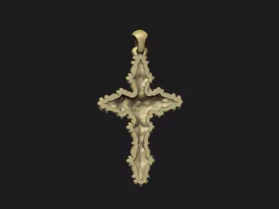 Cross royal floral church religious rood Inri god Jesus  3D print model
