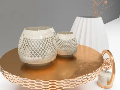 Decorative set 003 3D model purchase