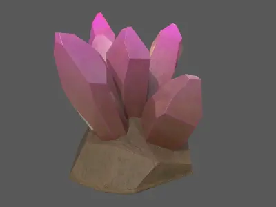 Low-poly Stylized Crystal Geode - 4 color schemes Low-poly 3D model