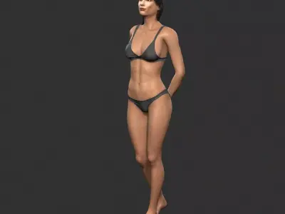 Game character Woman Low-poly 3D model