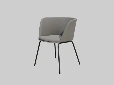 Verve 4 leg-Grey fabric Low-poly 3D model