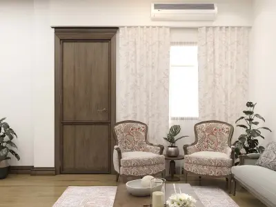 Ethnic Bedroom with Living Room 3D model