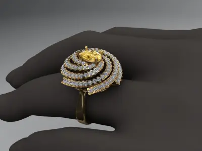 Rotating diamond ring 3D print model