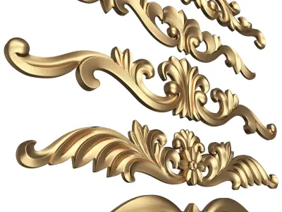Carved Plaster Molding Decoration 025 Low-poly 3D model