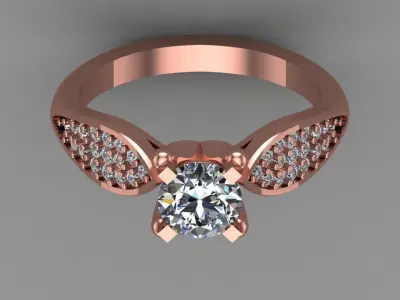 Diamond ring jewelry for woman 3D print model