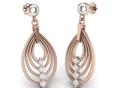 LUXURY  DIAMOND EARRINGS 3D print model 3D print model