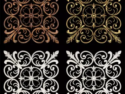Decorative Wall Rosettes 02 3D model