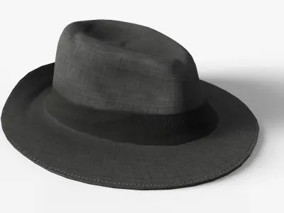 Game Ready Fedora Hat Low-poly 3D model