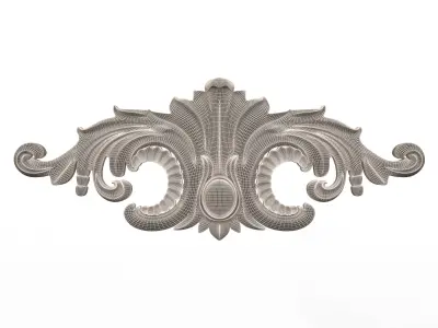 Carved Plaster Molding Decoration Low-poly 3D model