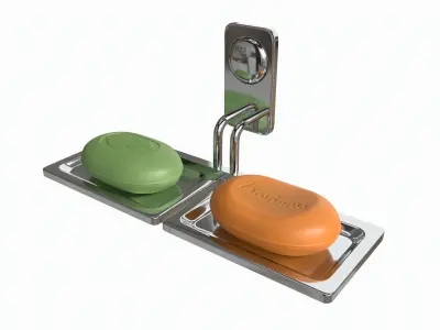 Bathroom Double Soap Holder 01 3D model
