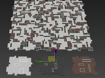 Paving rectangle long tile n1 3D model