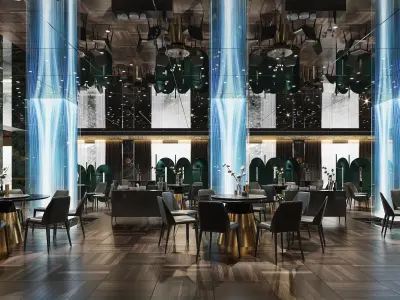 Luxury restaurant Interior scene  119 3D model