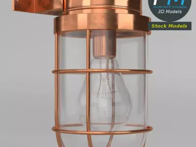 Wall mounted bulkhead lamp 3D model