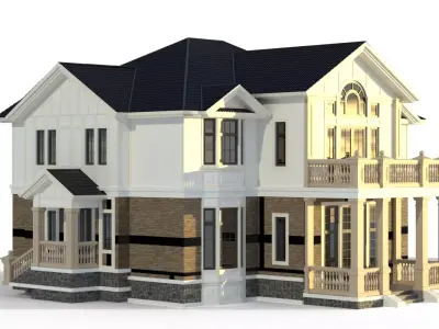 Elegant Two-Storey Villa - Blender 3D model