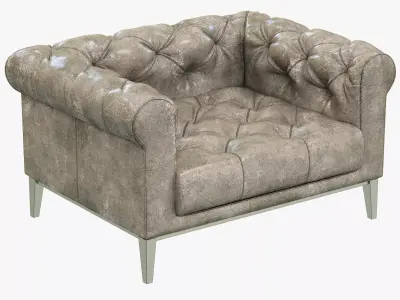 Restoration Hardware Italia Chesterfield Leather chair 3D model
