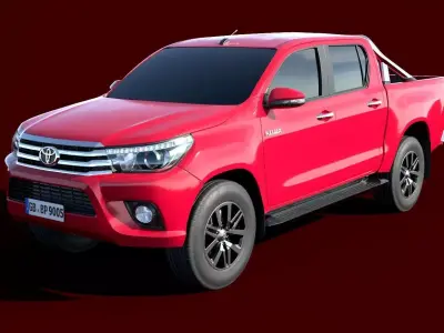 Toyota Hilux Double Cab 2016 lowpoly Low-poly 3D model