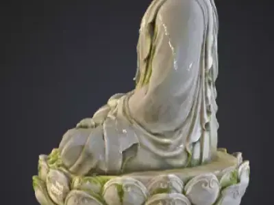 Ancient Buddha Statue Low-poly 3D model