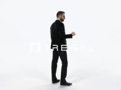 Portrait 03B Drinking Coffee Casual Man Low-poly 3D model