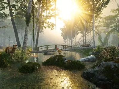 Village Lake - Unreal Engine 3D model