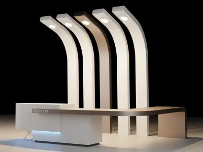 Reception counder 3D model