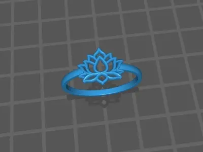 Anel Flor de Lotus A1063 3D print model