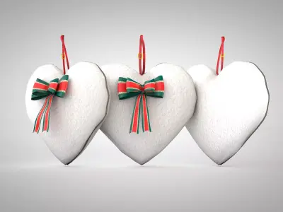 Pillow - Heart White 3D Model 3D model