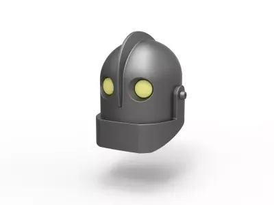 Tow hitch cover as The Iron Giant head 3D print model