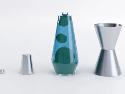 Set of Retro Lava Lamps - Decorative Interior Pack Low-poly 3D model