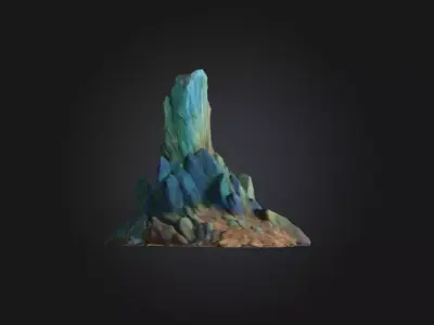 Mountain Peak Majesty Low-poly 3D model
