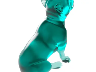 Cyan Glass Bulldog Sculpture 3D print model