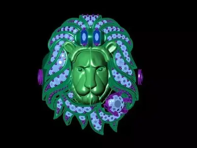 Diamond lion ring 3D print model